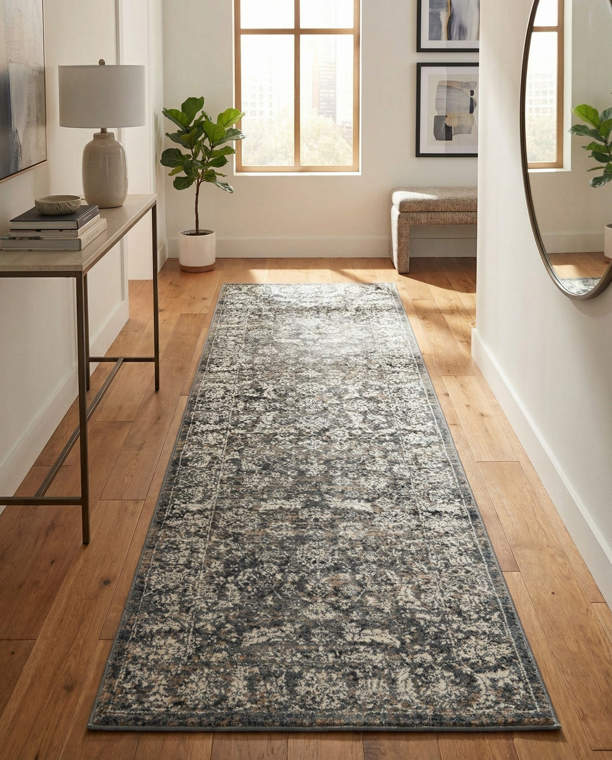 Metro Heights Collection Area Rug -  Astoria Runner Navy Blue  lifestyle 126