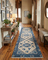 Bazaar Chic Collection Area Rug -  Casablanca Runner Ivory and Blue  lifestyle 43