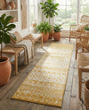 Mediterranean Lattice Collection Area Rug -  Casablanca (Ivory and Yellow) Runner Ivory and Yellow  lifestyle 84