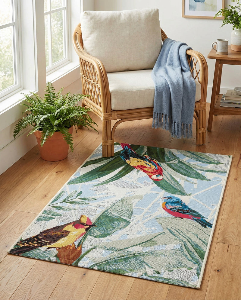 Seaside Blooms Collection Area Rug -  Tropic Rectangle Multi  lifestyle 23