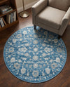 Charleston Elegance Collection Area Rug -  Seaport (Blue) Round Blue  lifestyle 65