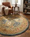 Persian Elegance Collection Area Rug -  Khorramabad Round Navy Blue  lifestyle 38