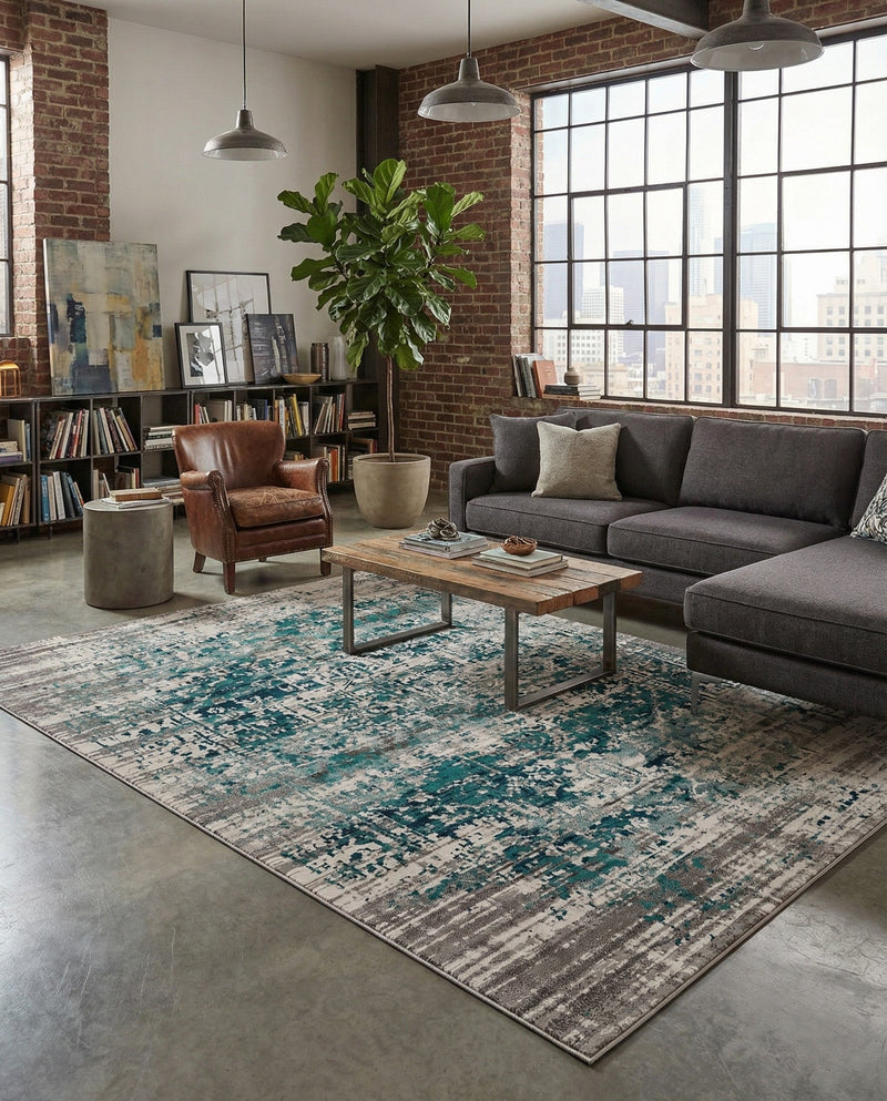 Copenhagen Comfort Collection Area Rug -  Odense Rectangle Blue  lifestyle 17