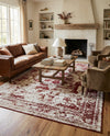 Riviera Elegance Collection Area Rug -  Menton (Burgundy) Rectangle Burgundy  lifestyle 20