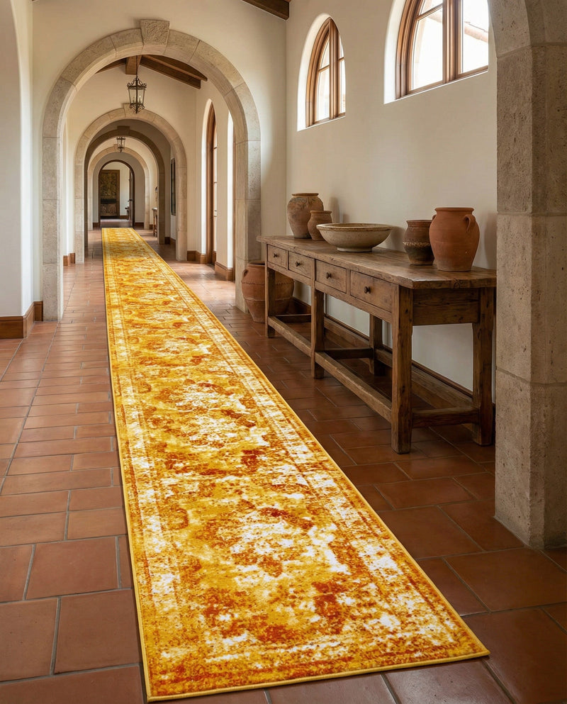Riviera Elegance Collection Area Rug -  Menton (Orange) Runner Orange  lifestyle 79