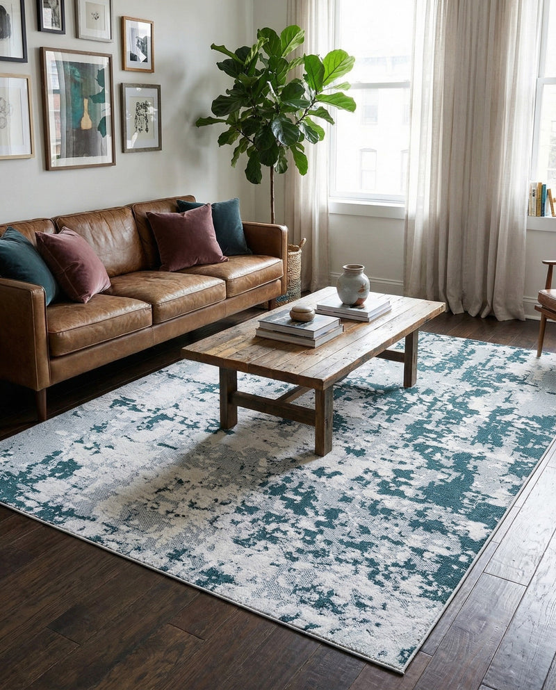 Cathedral Elegance Collection Area Rug -  Basilica Rectangle Navy Blue  lifestyle 73