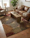 Bistro Lounge Collection Area Rug -  Cappuccino Rectangle Beige  lifestyle 30