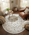 Adriana Terrace Collection Area Rug -  Positano (Ivory) Round Ivory  lifestyle 58