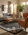 Aegean Labyrinth Collection Area Rug -  Rhodes Rectangle Black  lifestyle 21
