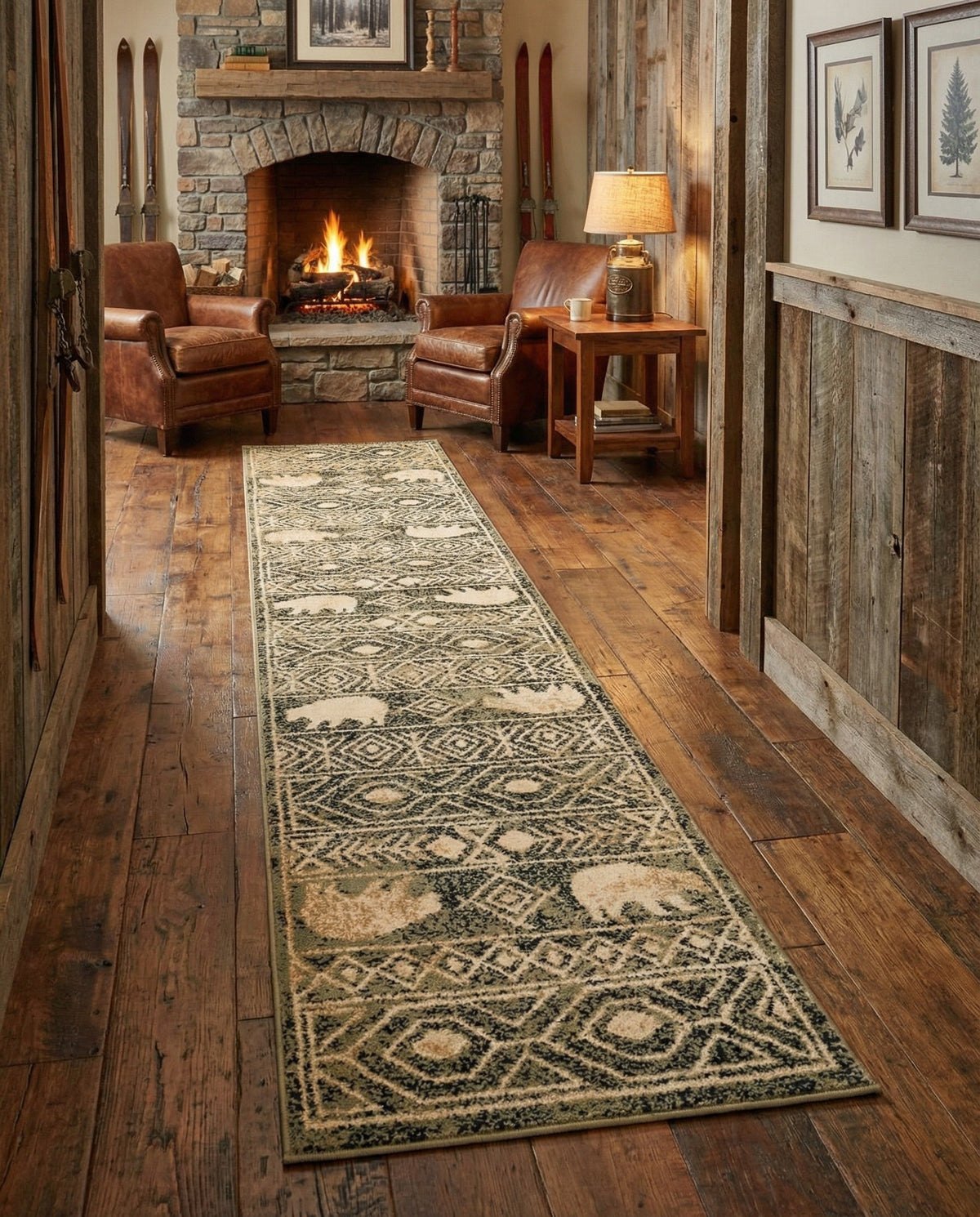 Frontier Trails Collection Area Rug -  Sedona Runner Green  lifestyle 121