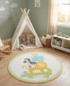 Wonder Tykes Collection Area Rug -  Prismatic Round Ivory  lifestyle 46