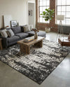 Urban Terrace Collection Area Rug -  Midtown Square Black and White  lifestyle 66
