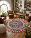 Venetian Tapestry Collection Area Rug -  Burano Round Multi  lifestyle 53