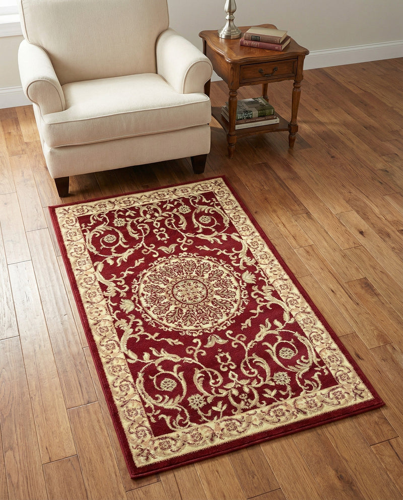 Versailles Elegance Collection Area Rug -  Montreuil Rectangle Red  lifestyle 48