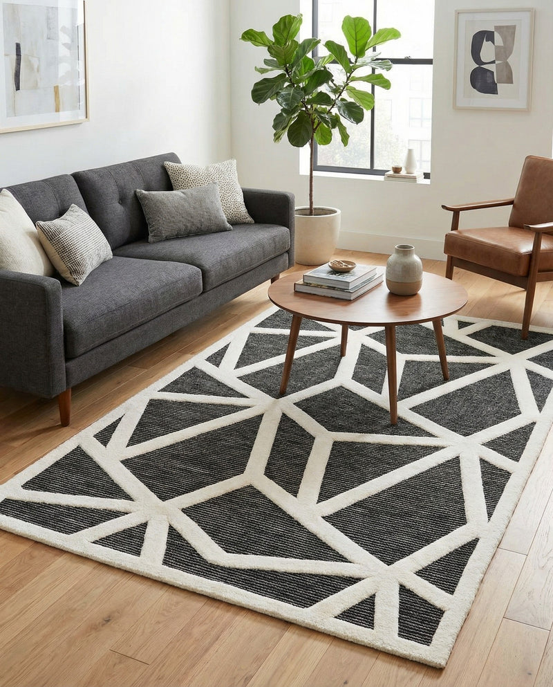 Monochrome Collection Area Rug -  Onyx Rectangle Gray  lifestyle 19