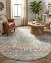 Coastal Haven Collection Area Rug - Seabreeze (Multi) Round Multi  lifestyle 63
