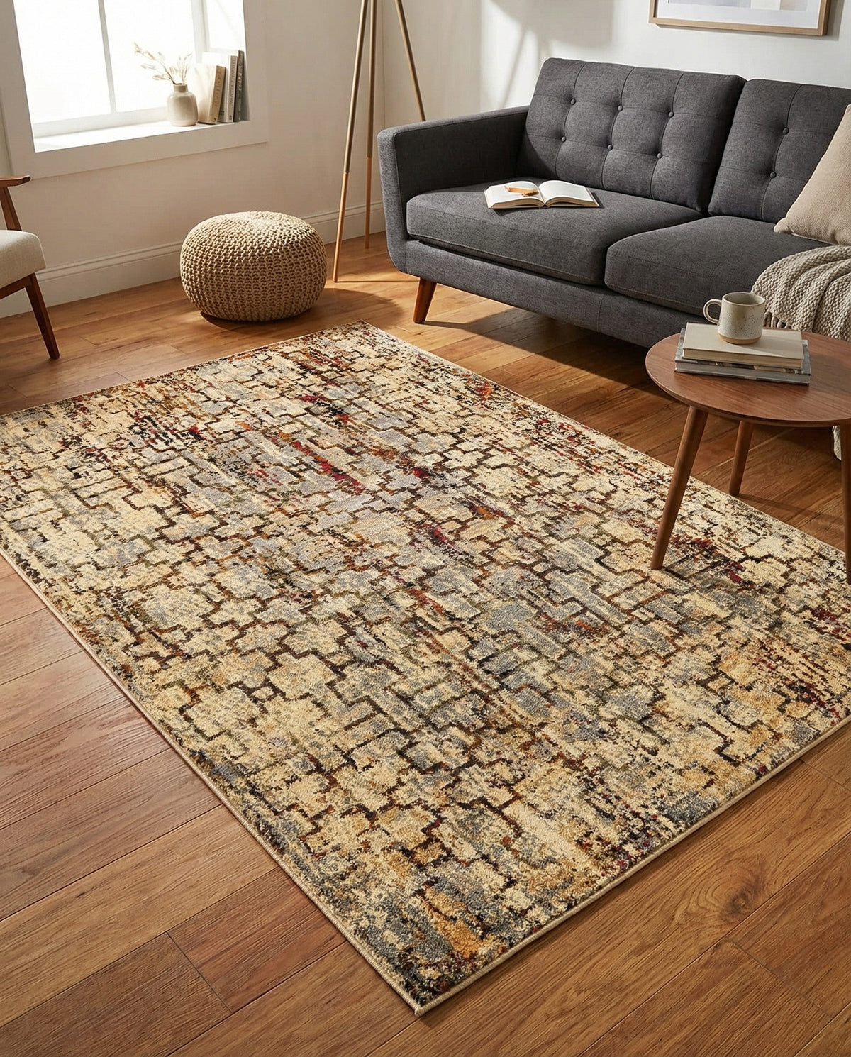Neptune Elegance Collection Area Rug -  Proteus Rectangle Beige Cream  lifestyle 20