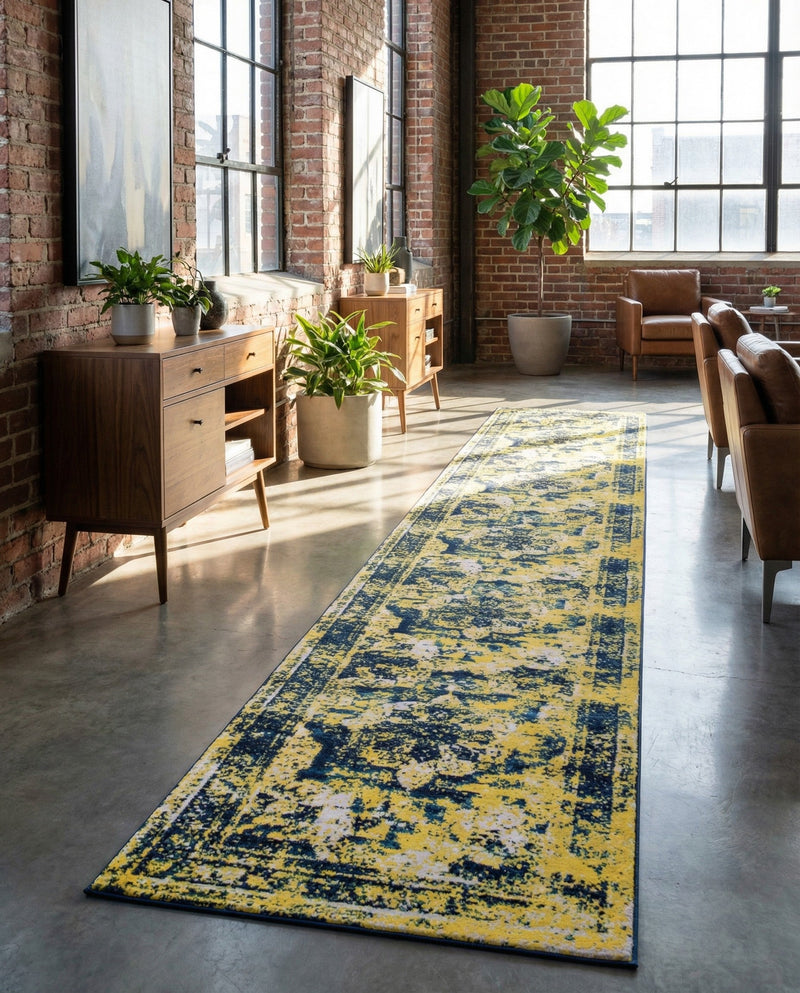 Riviera Elegance Collection Area Rug -  Menton (Navy Blue) Runner Navy Blue  lifestyle 27