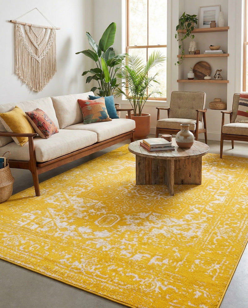 Georgetown Rugs Collection Area Rug - Dupont (Yellow) Rectangle Yellow  lifestyle 14