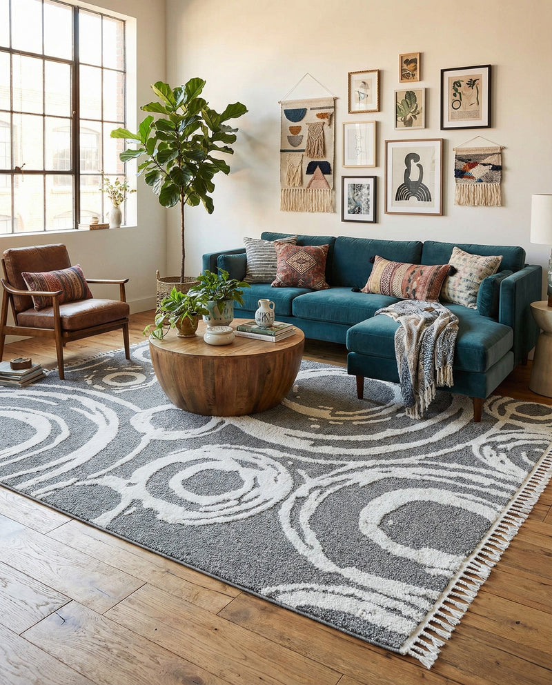 Sahara Chic Collection Area Rug -  Nubia Rectangle Gray  lifestyle 24
