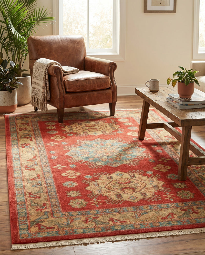 Persian Elegance Collection Area Rug - Isfahan Rectangle Red  lifestyle 3