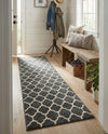 Lattice Gardens Collection Area Rug -  Bloomfield (Black) Runner Black  lifestyle 67