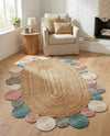 Woven Seaside Jute Collection Area Rug - Sienna Oval Multi  lifestyle 64
