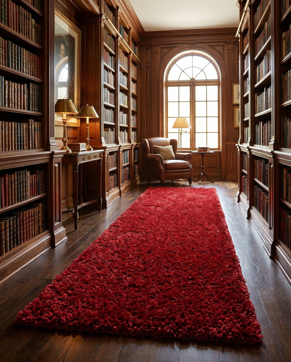 Eternal Plush Oasis Collection Area Rug -  Tranquility (Merlot) Runner Merlot  lifestyle 83