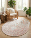 Parisian Elegance Collection Area Rug - Versailles (Rose Pink) Oval Rose Pink  lifestyle 72