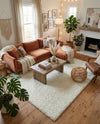 Cozy Comfort Shag Collection Area Rug - Haven (White) Rectangle White  lifestyle 19