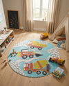 Wonder Tykes Collection Area Rug -  Labyrinth Round Teal  lifestyle 43
