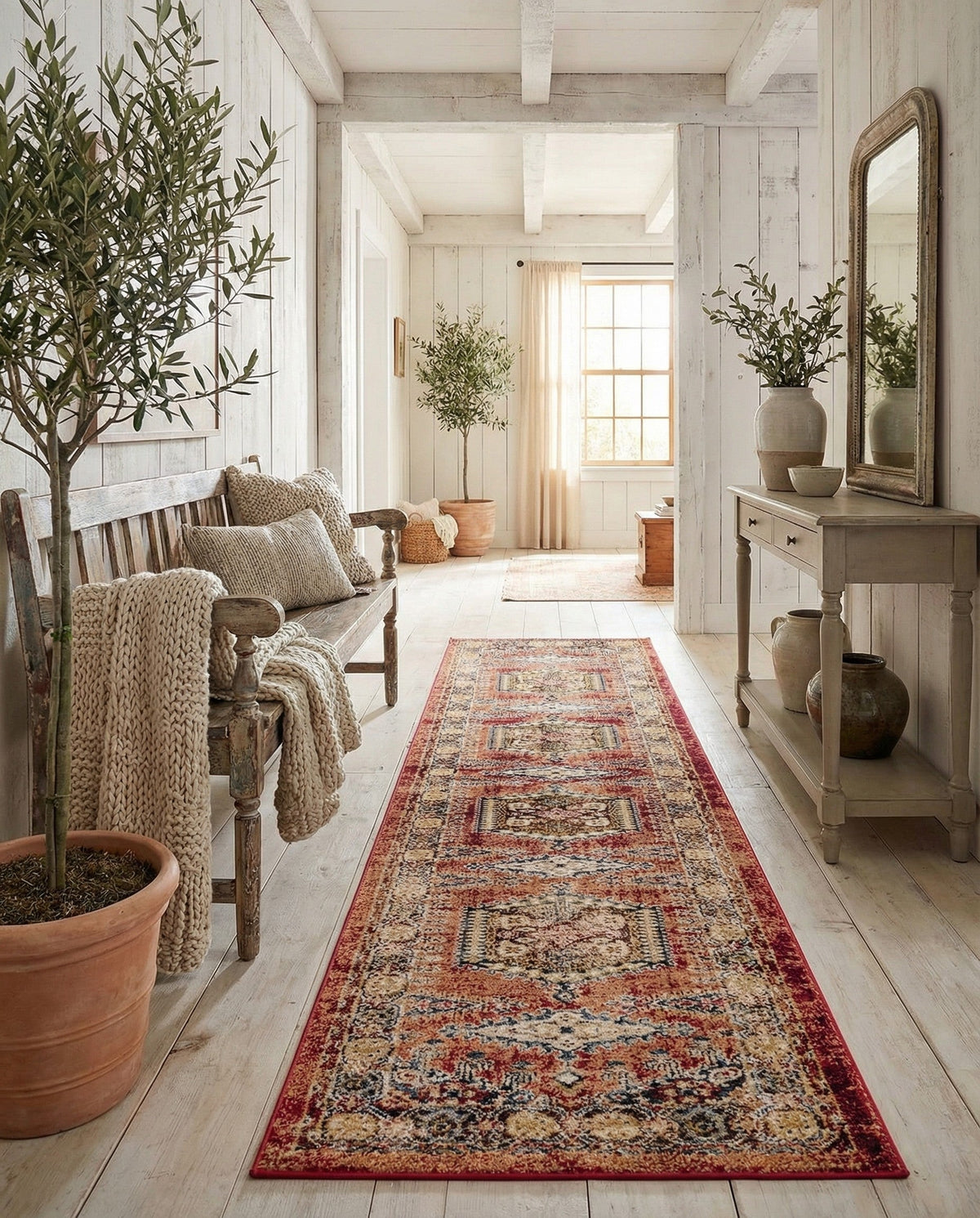 Eden Oasis Collection Area Rug -  Refuge (Terracotta) Runner Terracotta  lifestyle 83