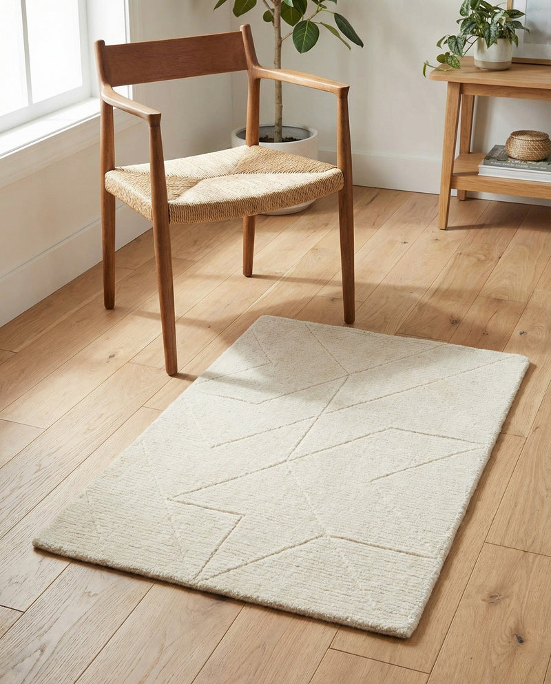 Nordic Loom Geometric Collection Area Rug - Oslo Rectangle Pearl Ivory  lifestyle 25