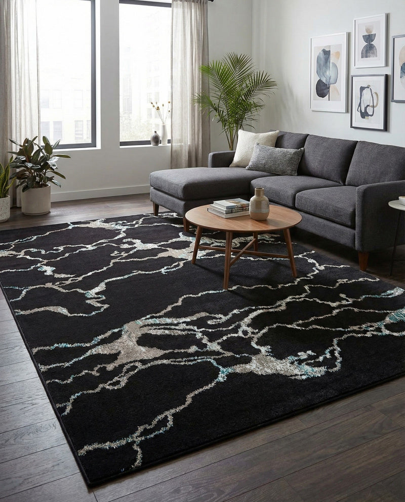 Brighton Terrace Collection Area Rug -  Aldrington Rectangle Navy Blue  lifestyle 43