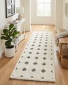 Monochrome Collection Area Rug -  Quartz Runner Black and White  lifestyle 57