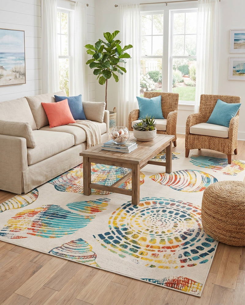 Seaside Haven Rugs Collection Area Rug -  Saltwater Rectangle Multi  lifestyle 42