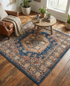 Eden Oasis Collection Area Rug -  Refuge (Blue) Square Blue  lifestyle 59