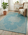 Patio Heritage Collection Area Rug -  Charleston (Light Aqua) Rectangle Light Aqua  lifestyle 5