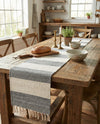 Tassel Trail Collection Area Rug - Pathway (Gray) Table Runner Gray  lifestyle 78
