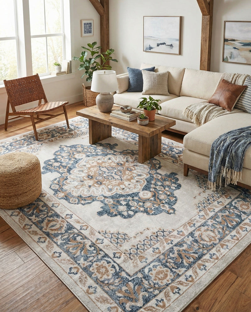 Cambridge Classics Collection Area Rug -  Magdalene (Cream) Rectangle Cream  lifestyle 7