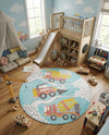 Wonder Tykes Collection Area Rug -  Labyrinth Round Teal  lifestyle 46