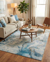 Urban Terrace Collection Area Rug -  Vertex Rectangle Blue and Ivory  lifestyle 22