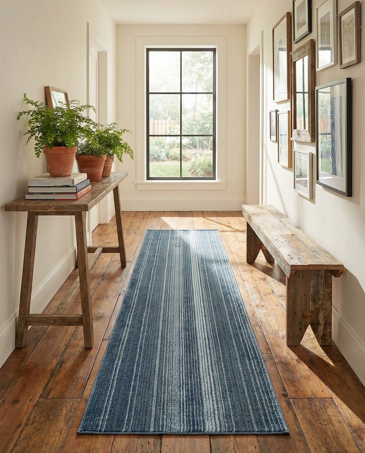 Jewel Oasis Collection Area Rug - Sapphire (Blue) Runner Blue  lifestyle 63