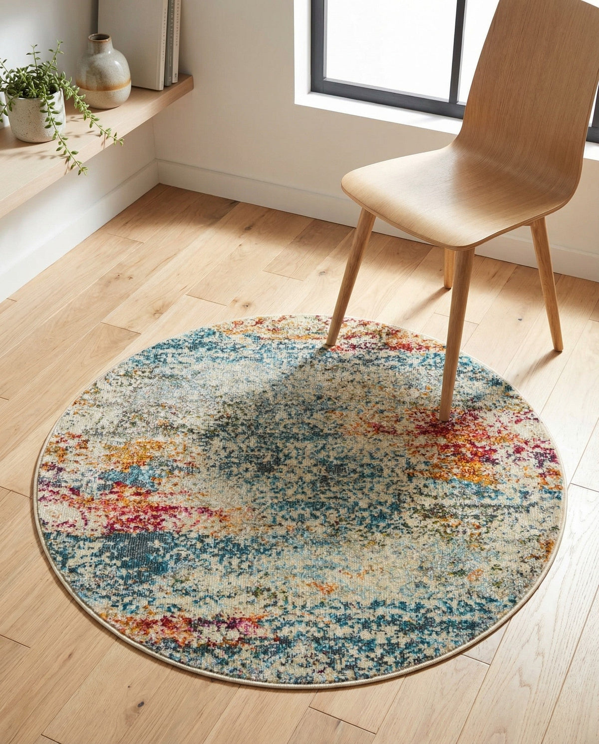Caribbean Breeze Collection Area Rug -  Isla Round Cream  lifestyle 133