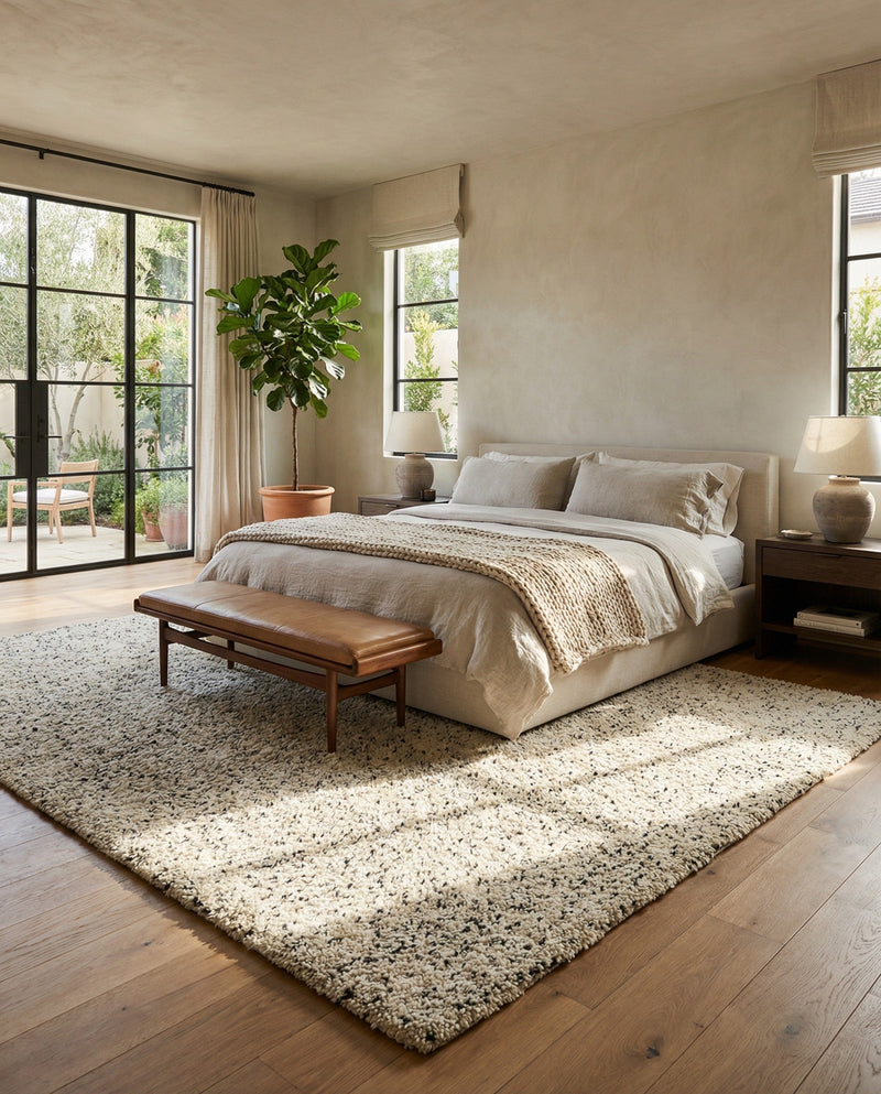 Wellington Luxe Shag Collection Area Rug - Kapiti Rectangle Salt and Pepper  lifestyle 48