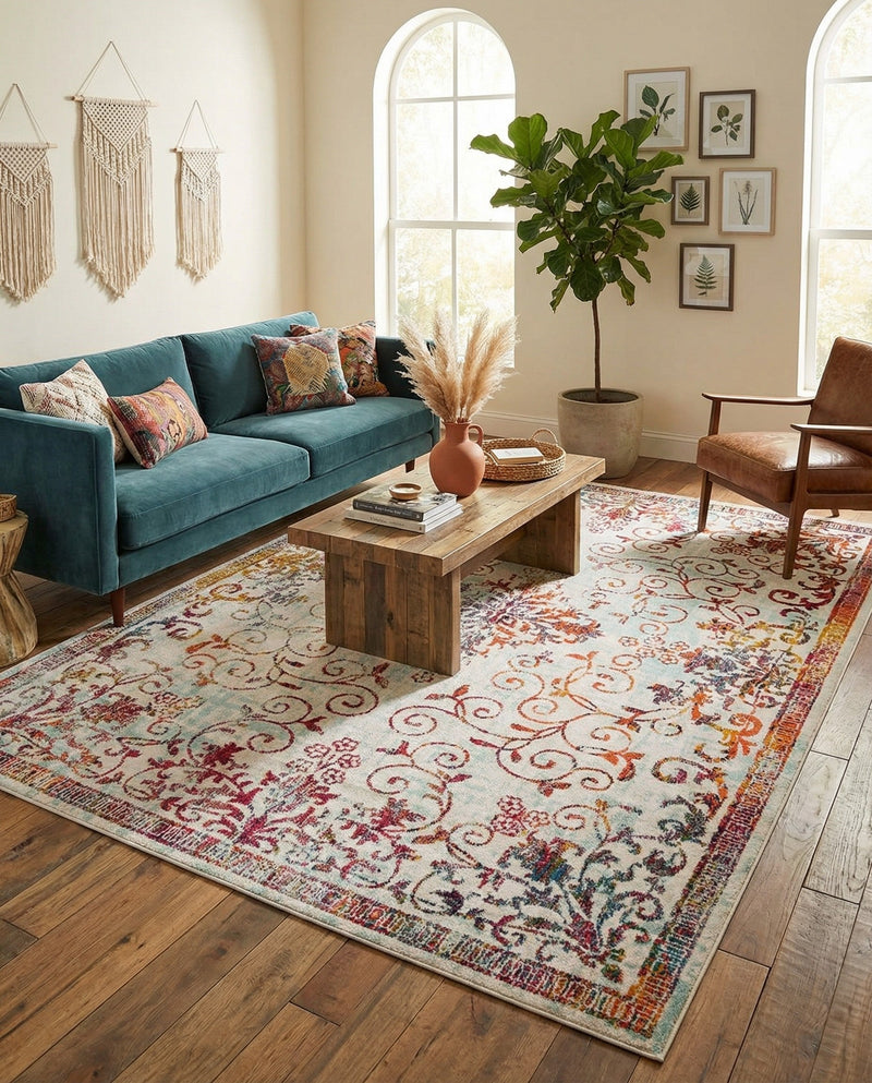 Brighton Terrace Collection Area Rug -  Saltdean Rectangle Ivory  lifestyle 23