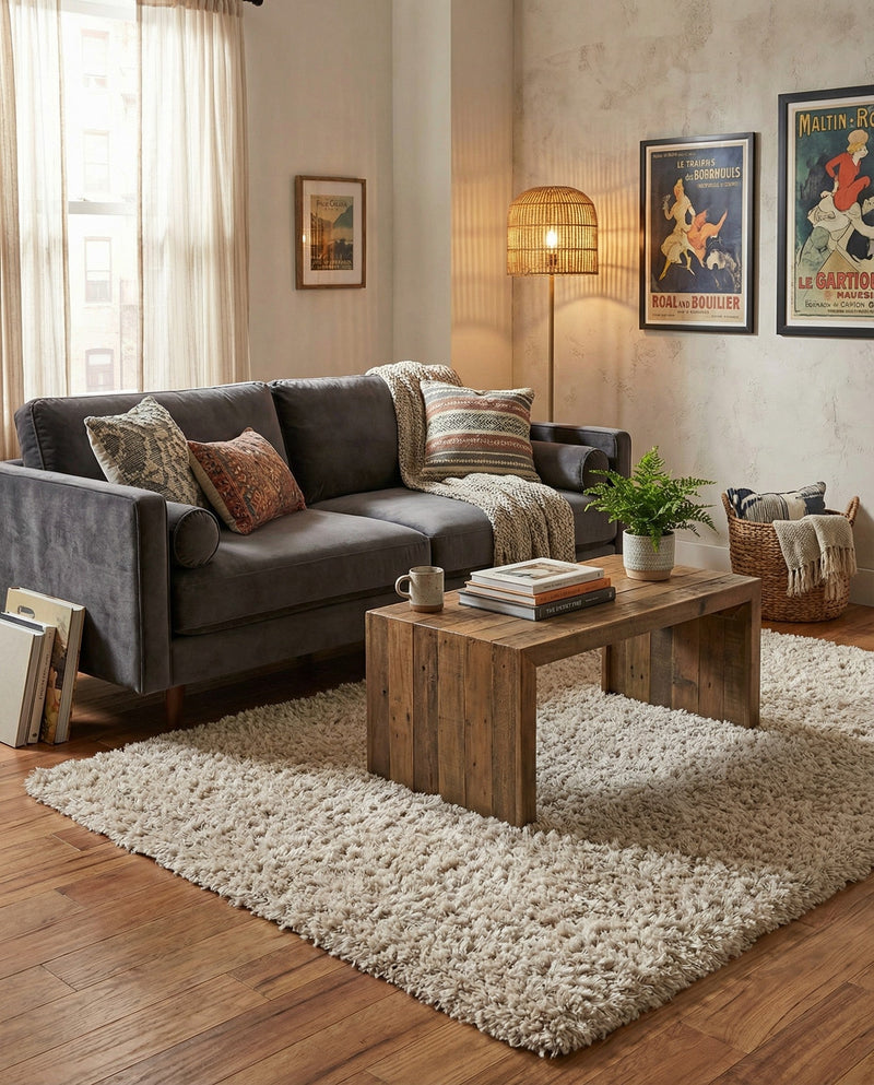 Eternal Plush Oasis Collection Area Rug -  Tranquility (Linen) Rectangle Linen  lifestyle 28