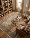 Isfahan Elegance Collection Area Rug - Naghsh-e Jahan (Ivory) Rectangle Ivory  lifestyle 15