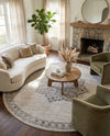 Mykonos Manor Collection Area Rug -  Tinos (Ivory) Round Ivory  lifestyle 59