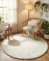 Alpine Plush Collection Area Rug -  Cortina (White) Round White  lifestyle 74